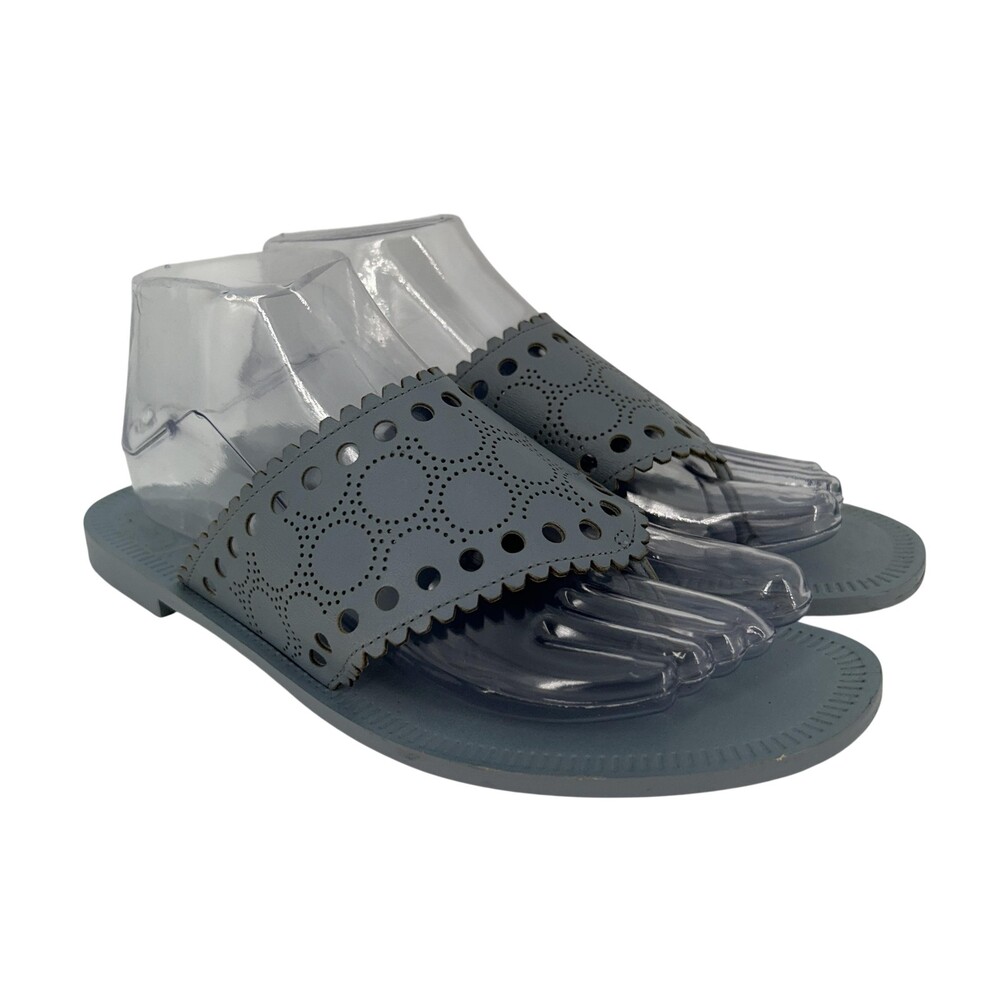 Diane Von Furstenberg Sandals Shoes Womens Size 8.5 Ekati Leather Laser Cut